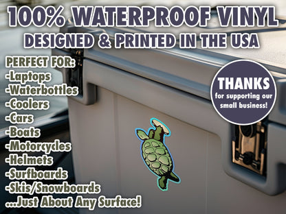 Terrapin Turtle With Tambourine Waterproof Vinyl Sticker Decal Grateful Dead Lyric Art