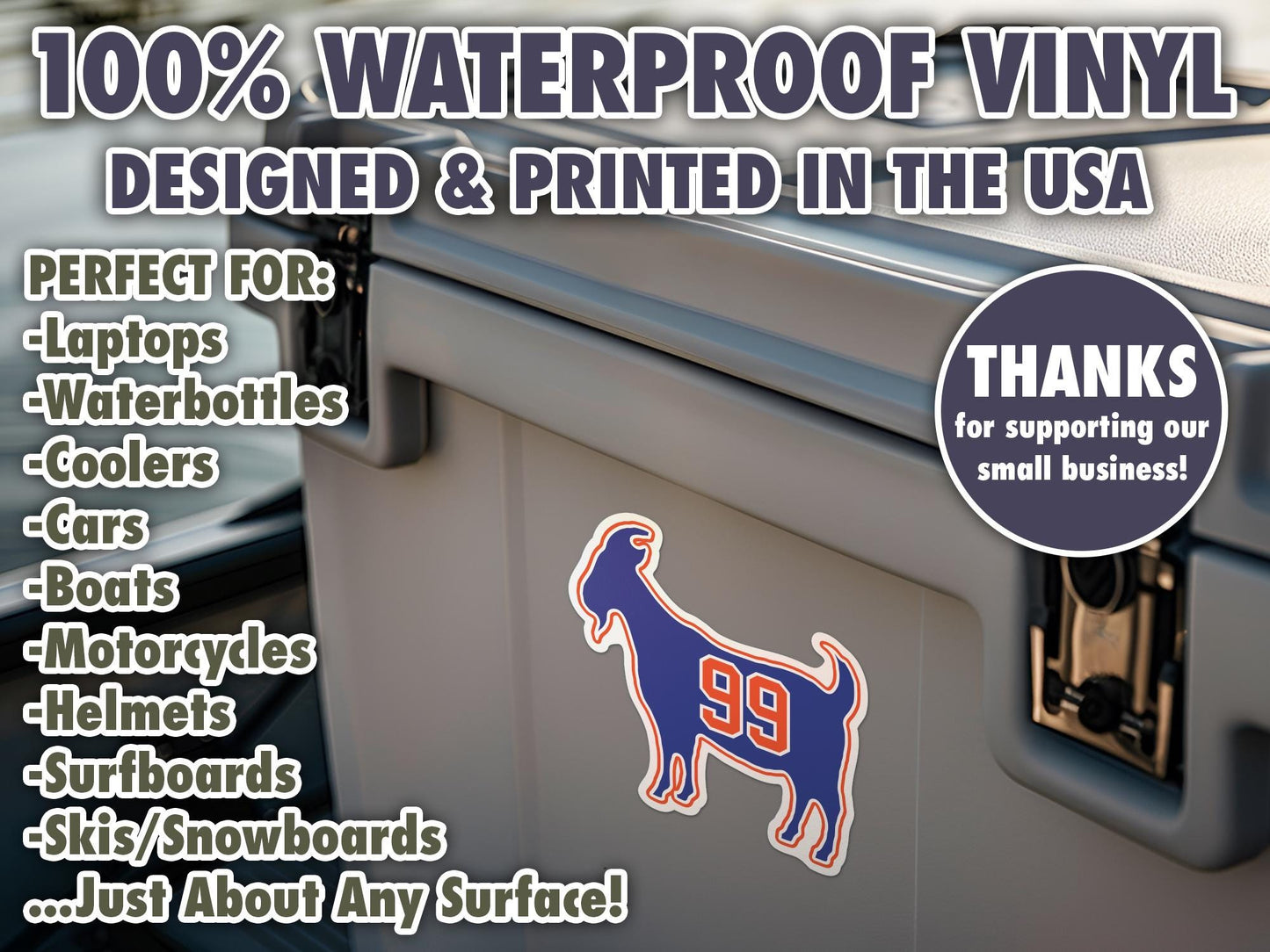 Wayne Gretzky Oilers Goat 99 Waterproof Vinyl Sticker Decal Art