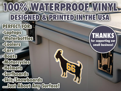 Mario Lamieux Goat 66 Penguins Waterproof Vinyl Sticker Decal Art