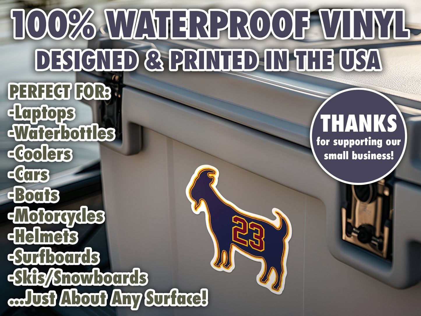 Lebron James Goat 23 Lakers Cavaliers Waterproof Vinyl Sticker Decal Art
