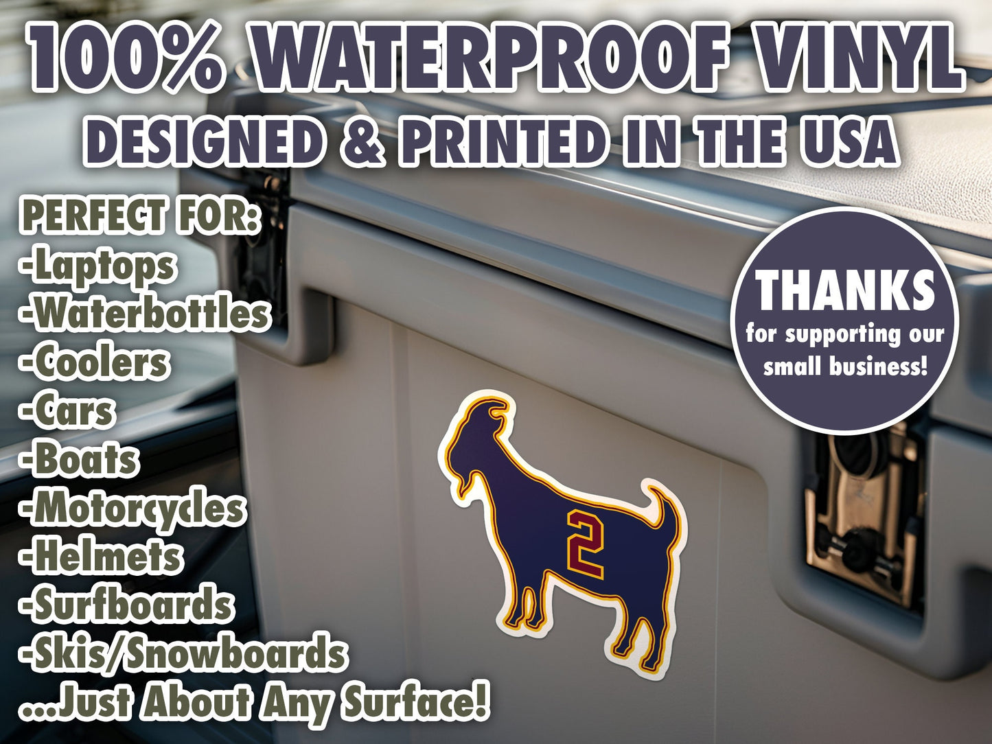 Kyrie Irving Goat 2 Cavaliers Waterproof Vinyl Sticker Decal Art