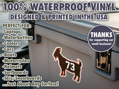 Joe Thomas Goat 73 Browns Waterproof Vinyl Sticker Decal Art