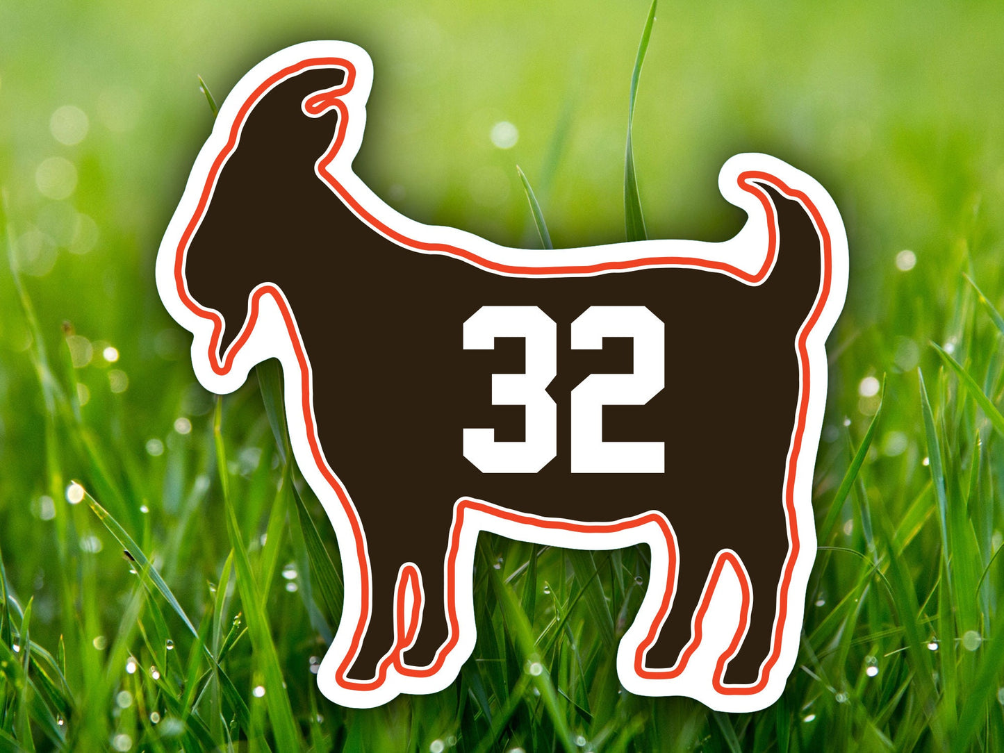 Jim Brown Goat 32 Browns Waterproof Vinyl Sticker Decal Art